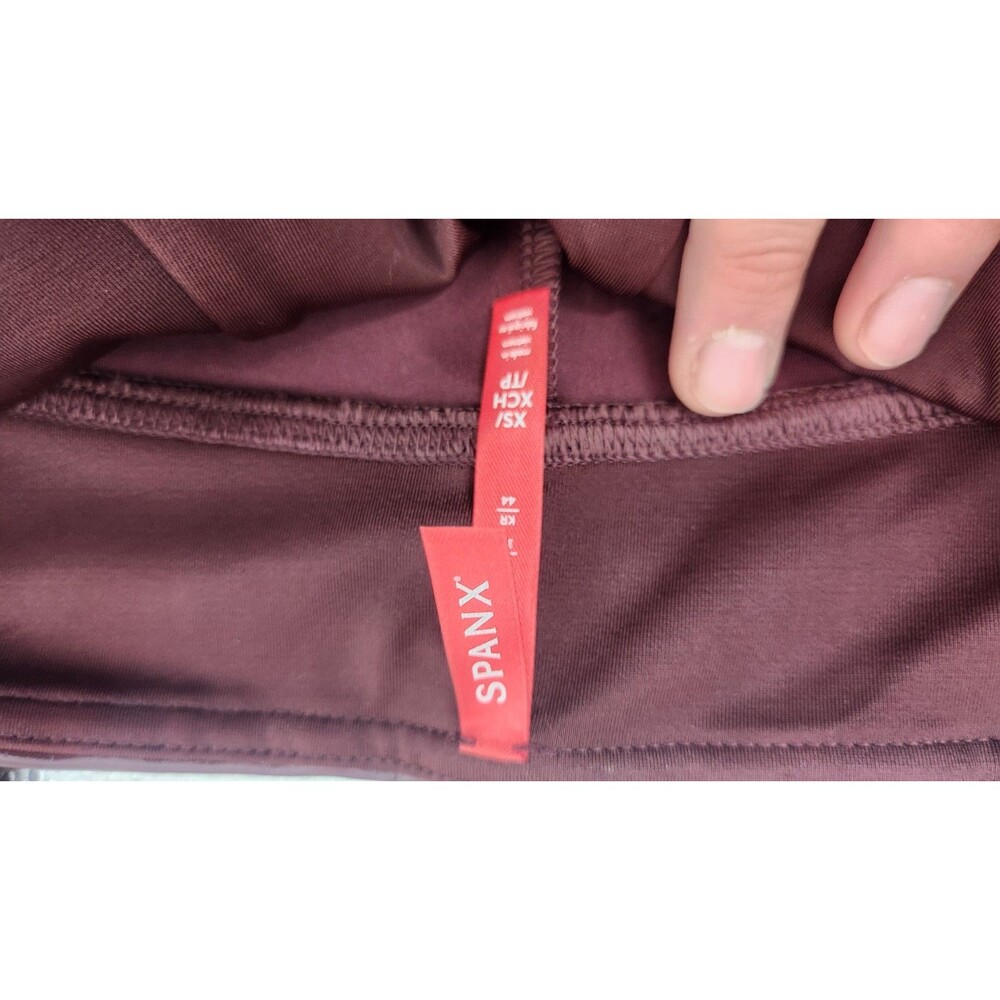 Spanx XS Ruby Red Faux Patent‎ Leather Leggings NWT - Picture 3 of 11